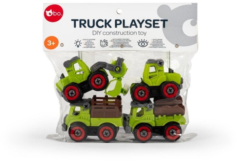 bo. DIY construction toy Farming trucks