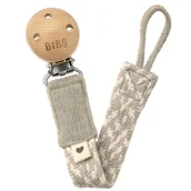 Akcesoria do smoczków - Bibs Pacifier Braid Zawieszka Do Smoczków 100% Gots Organic Cotton, Sand/Ivory - miniaturka - grafika 1