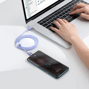 Baseus Crystal Shine Series kabel przewód USB do szybkiego ładowania i transferu danych USB Typ C - USB Typ C 100W 1,2m fioletowy (CAJY000605) - Kable USB - miniaturka - grafika 26