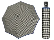 Parasole - Wytrzymała Automatyczna Parasolka Doppler, Pepitka Z Niebieską Lamówką - miniaturka - grafika 1