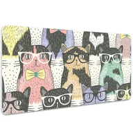Podkładki na biurko - Mata ochronna na biurko Hipsterskie koty 100x50 cm - miniaturka - grafika 1