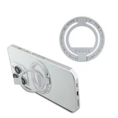 Uchwyty samochodowe do telefonów - Uchwyt-pierścień na smartfon Guess Ring Stand MagSafe GUMRSALDGS Rhinestone Srebrny (3666339170387) - miniaturka - grafika 1
