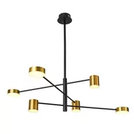 Lampy sufitowe - Italux Modernistyczna LAMPA sufitowa REMDAL PND-16374-6 BK+GD metalowa OPRAWA molekuły LED 26,6W 3000K sticks czarne złote PND-16374-6 BK+GD - miniaturka - grafika 1