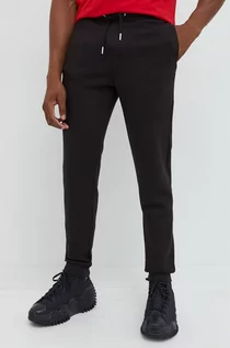 Spodnie męskie - Solid spodnie dresowe męskie kolor czarny gładkie - grafika 1