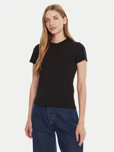 Calvin Klein T-Shirt LV044C216G Czarny Regular Fit - Koszulki i topy damskie - miniaturka - grafika 1