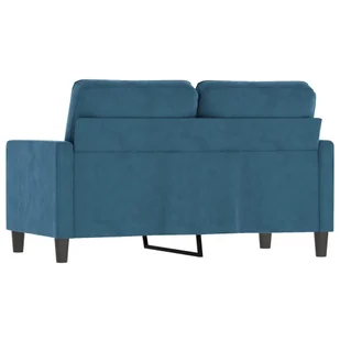 Sofa 2-osobowa, niebieski, 120 cm, tapicerowana aksamitem - Sofy i kanapy - miniaturka - grafika 6