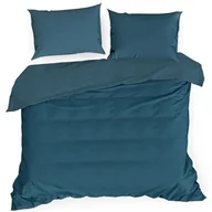 Pościel - Eurofirany Pościel granatowa satynowa Nova3 220x200 ef-psc-nova3gran-220 - miniaturka - grafika 1