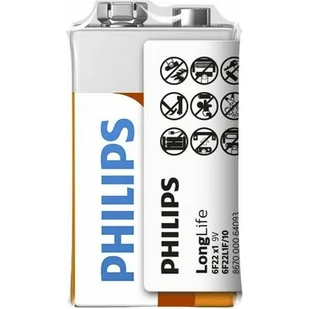 Philips Longlife  1-foilpack 6 °F22 (E) 9 Volt without EAN naklejki 87 12581 54973 2 - Baterie i akcesoria - miniaturka - grafika 1