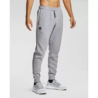 Spodenki męskie - Under Armour Under Armour Męskie wygodne i ciepłe spodnie treningowe dla mężczyzn, męskie spodnie sportowe z luźnym dopasowaniem Rival Fleece Jogging szary Mod Gray Light Heather / / Onyx White (011) XL 1357128-011-X-Large - miniaturka - grafika 1