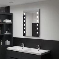 Lustra - Ścienne lustro łazienkowe z LED VIDAXL, srebrne, 60x80 cm - miniaturka - grafika 1