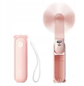 Gadżety USB - Mini wentylator Jisulife Handheld Fan Life8 Plus przenośny wiatraczek USB z funkcją powerbanka 4500mAh i latarką - różowy - miniaturka - grafika 1