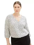 Bluzki damskie - TOM TAILOR Damska bluzka ze wzorem, 33766-Grey Floral Design, 46 - miniaturka - grafika 1