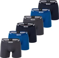 Majtki męskie - BOSS Herren Boxershorts, 6er Pack - Bokserki 6P Power, Bawełna Stretch, Logo Blau XL - miniaturka - grafika 1