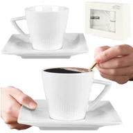 Filiżanki - Zestaw prezentowy 2x filiżanka porcelanowa ze spodkiem VIVA komplet do kawy - miniaturka - grafika 1