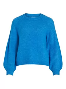 Vila Vijamina O-Neck L/S Knit Top Noos sweter z dzianiny, French Blue/Szczegóły: melanż, L - Swetry damskie - miniaturka - grafika 1
