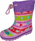 Buty dla dziewczynek - BECK KALOSZE DZIECIĘCE WIELOKOLOROWE Z SERDUSZKAMI I ŚCIĄGACZEM 20 6AA - miniaturka - grafika 1