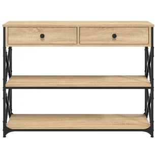 Stolik konsolowy, dąb sonoma, 100x28x75 cm Lumarko! - Konsole i sekretarzyki - miniaturka - grafika 7