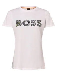 BOSS Orange Koszulka damska - C_Elogo_Filled Kobiety Bawełna biały nadruk, S - Koszulki i topy damskie - miniaturka - grafika 1