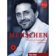 Książki do nauki języka niemieckiego - Hueber Menschen A2.1 Arbeitsbuch mit Audio-CD - Anna Breitsameter, Glas-Peters Sabina, Pude Angela - miniaturka - grafika 1