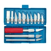 Pozostałe narzędzia ogrodowe - VOREL Nożyki do prac precyzyjnych z wymiennymi ostrzami kpl. 16szt 76305 - miniaturka - grafika 1