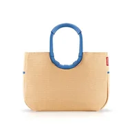 Torebki damskie - reisenthel Loopshopper L – solidna torba z praktycznymi przegródkami z butelek PET z recyklingu – uroczy i wodoodporny design złoty, Rafia niebieska, Jeden rozmiar, Sport - miniaturka - grafika 1