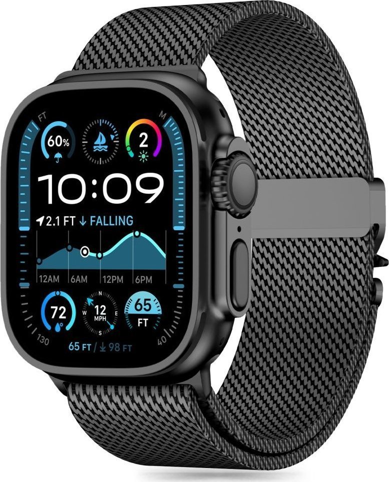 Braders Opaska Bransoleta Milano Apple Watch 6 / 7 / 8 / 9 / 10 / Se / Ultra 1 / 2 44 / 45 / 46 / 49 Mm Czarny