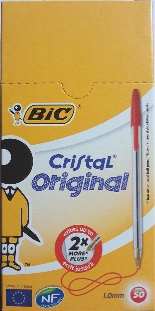 Długopis Cristal Original czerwony 50szt BIC