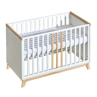 Łóżeczka i kojce - Białe Łóżeczko Niemowlęce 2w1 140x70 Drewniane Łóżeczka Bukowe z Przebudową - miniaturka - grafika 1