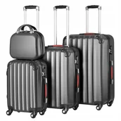 Walizki - Zestaw Walizek Podróżnych Walizka Podróżna Walizki Na Kółkach Bagaż Kpl 4w1 - miniaturka - grafika 1