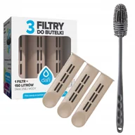 Wkłady filtrujące - Zestaw 3x Filtr do butelki Dafi Solid Soft cappucino + szczoteczka - miniaturka - grafika 1