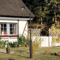 Lampy ogrodowe - Latarnia ogrodowa Vega, czarna matowa 1-pkt. 247cm - miniaturka - grafika 1