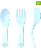 Sztućce dla dzieci - Twistshake 3-częściowy zestaw sztućców w kolorze niebieskim - dł. 22 cm - miniaturka - grafika 1
