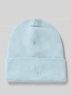 Czapki damskie - Czapka beanie z wyhaftowanym logo - miniaturka - grafika 1