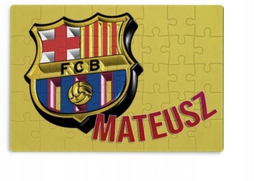 PUZZLE FC BARCELONA BARCA LOGO HERB A3 252 el z Nadrukiem + IMIĘ #111