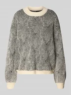 Swetry damskie - Sweter o kroju comfort fit z dzianiny z dodatkiem wełny model ‘JENNA’ - miniaturka - grafika 1