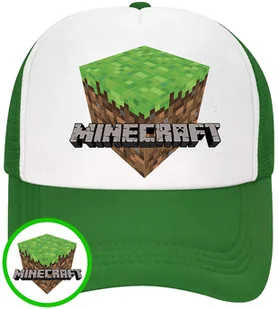 CZAPKA Z DASZKIEM MINECRAFT DLA DZIECI SIATKA ZIELONA BEJSBOLÓWKA - Czapki i chusty sportowe męskie - miniaturka - grafika 1