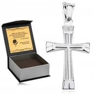 Biżuteria dla dzieci - BŁYSZCZĄCY SREBRNY KRZYŻYK KOMUNIJNY 925 PREZENT DLA DZIEWCZYNKI NA KOMUNIĘ - miniaturka - grafika 1