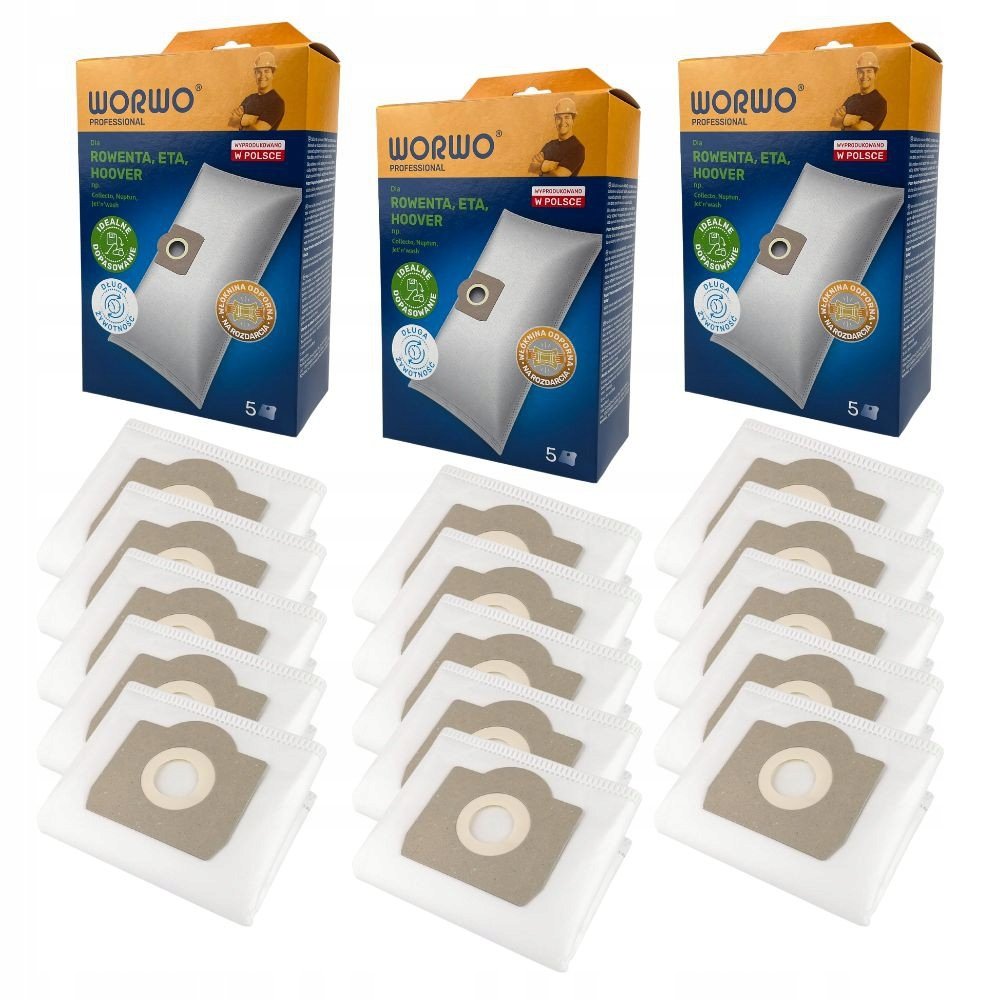 15x Worki Do Odkurzacza Rowenta Karcher RMB03K