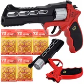 Zabawki militarne - PISTOLET NA KAPISZONY SPŁONKĘ GRATIS 10x720szt METALOWY REWOLWER DLA DZIECI - miniaturka - grafika 1