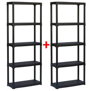 B2B Partner Regał plastikowy TEMPO 1+1 GRATIS, 1740x700x300 mm, 5 półek 158197 - Szafy i regały magazynowe - miniaturka - grafika 1