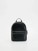 Plecaki - Reserved - Plecak z imitacji skóry - czarny - miniaturka - grafika 1