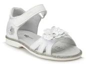Buty dla dziewczynek - Sandały dziewczęce płaskie na rzepy skórzana wkładka Wojtyłko 40121-25 - miniaturka - grafika 1