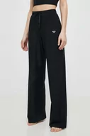 Spodnie damskie - Roxy spodnie do jogi Rise & Vibe kolor czarny szerokie high waist ERJNP03556 - miniaturka - grafika 1