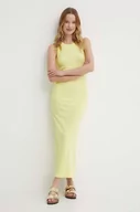 Sukienki - Tommy Hilfiger sukienka kolor żółty maxi dopasowana - miniaturka - grafika 1