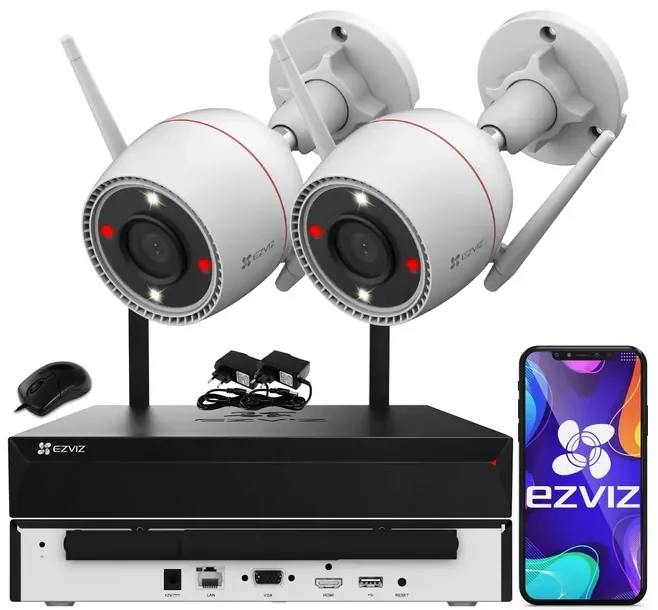 Opinie o Zestaw Monitoringu WiFi EZVIZ 2x Kamera 5Mpx Zewnętrzna + Rejestrator WiFi