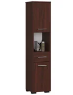 Szafki łazienkowe - 3xEliving KORALIA wysoka szafka łazienkowa z 6 przegrodami i 2 drzwiczkami wenge 140x30x30 - miniaturka - grafika 1