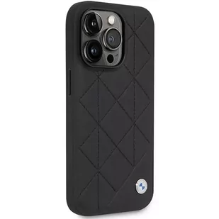 Etui na telefon BMW BMHCP14L22RQDK do Apple iPhone 14 Pro 6,1" czarny/black Leather Quilted - Etui i futerały do telefonów - miniaturka - grafika 4
