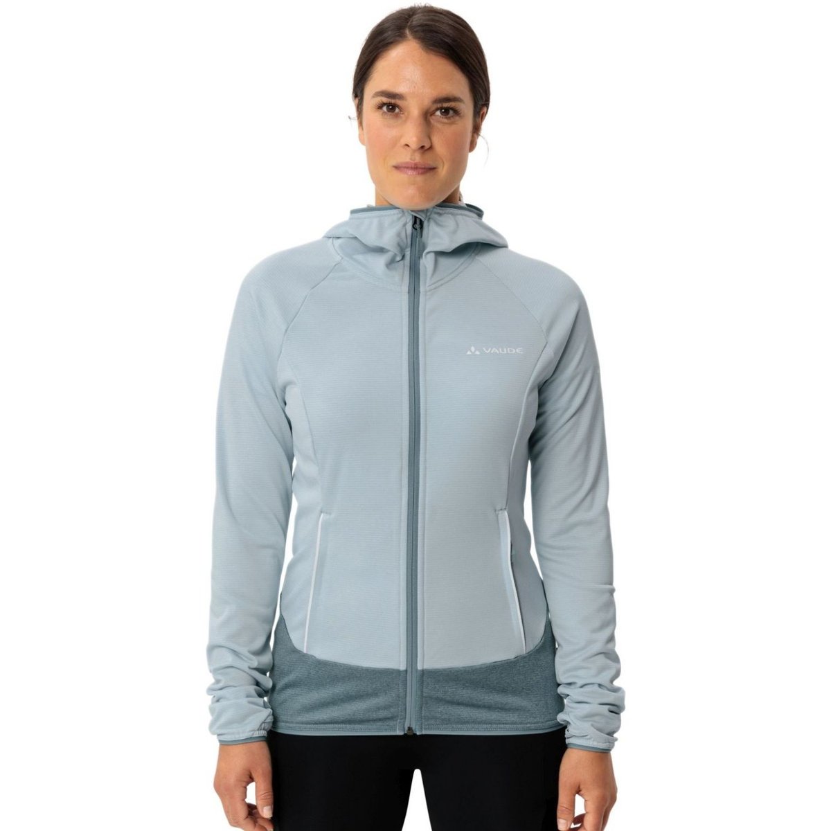 Bluza damska Vaude Tekoa Fleece II niebieska techniczna z kapturem-M