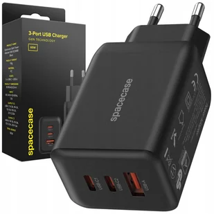Spacecase Ładowarka USB Charger 65W GaN SC008B black - Ładowarki do telefonów Spacecase Ładowarka USB Charger 65W GaN SC008B black - Ładowarki do telefonów - miniaturka - grafika 1