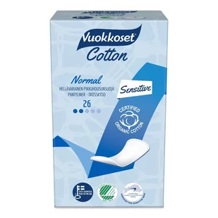 Vuokkoset VUOKKOSET Cotton Active Normal Pantyliner 26 szt.) wkładki higieniczne panty - Wkładki higieniczne - miniaturka - grafika 1